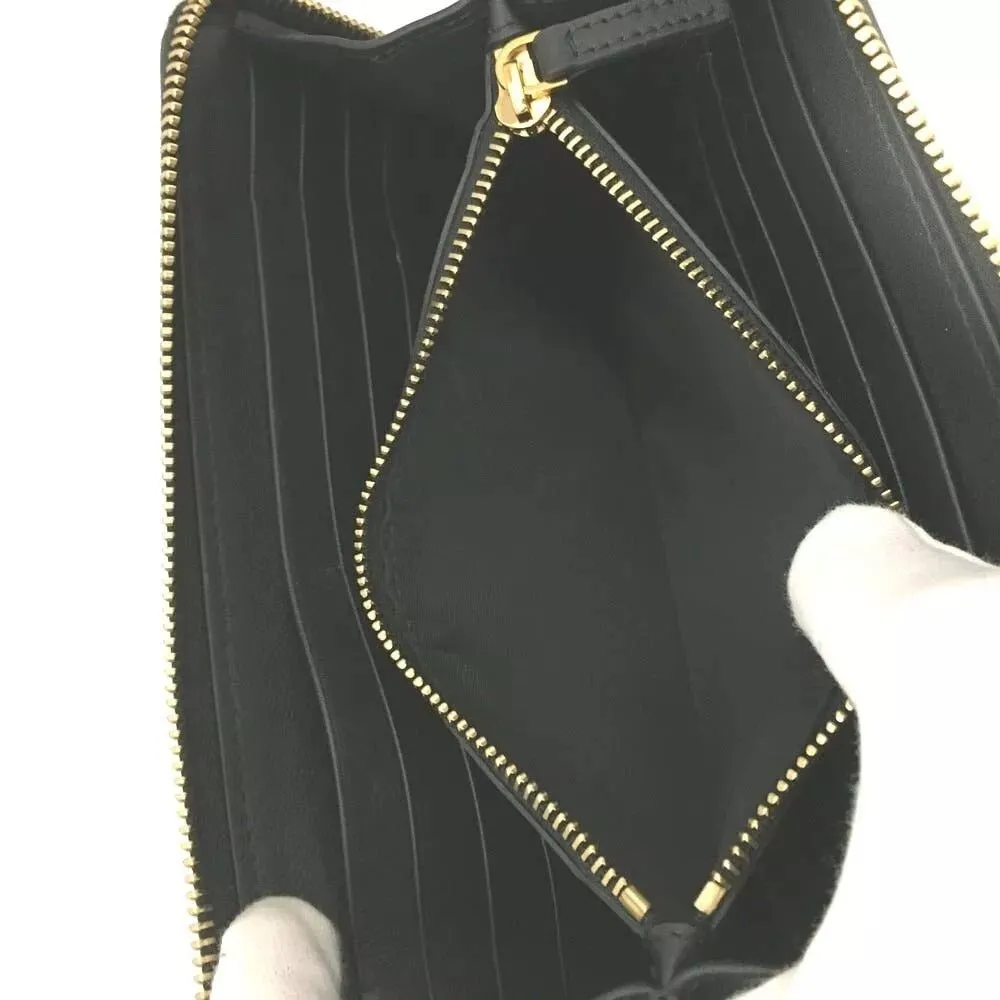 039252BB (X3) Versace Wallet Long Black Leather