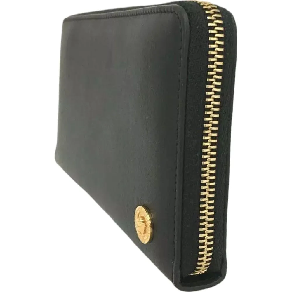 039252BB (X3) Versace Wallet Long Black Leather