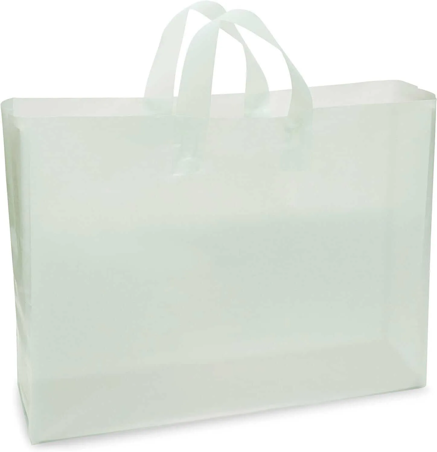 16x6x12 Large Frosted Mint Plastic Bags with Handles