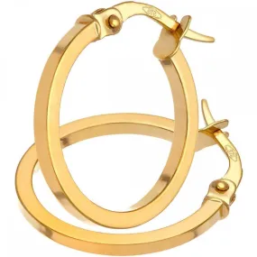 9ct Yellow Gold 15mm Hoop Earrings