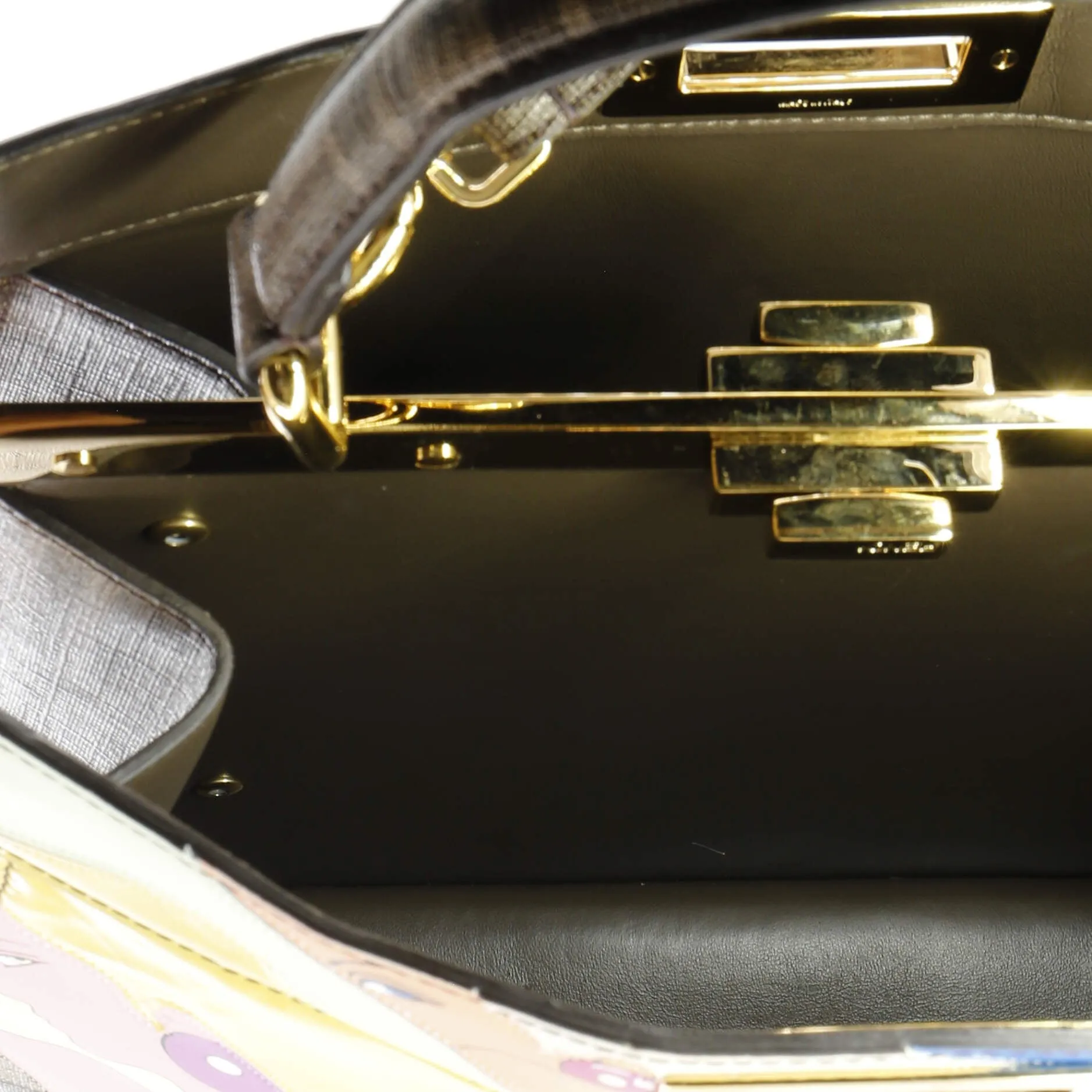 Antonio Lopez Peekaboo ISeeU Bag Zucca Coated Canvas with Printed Leather Inlay Medium