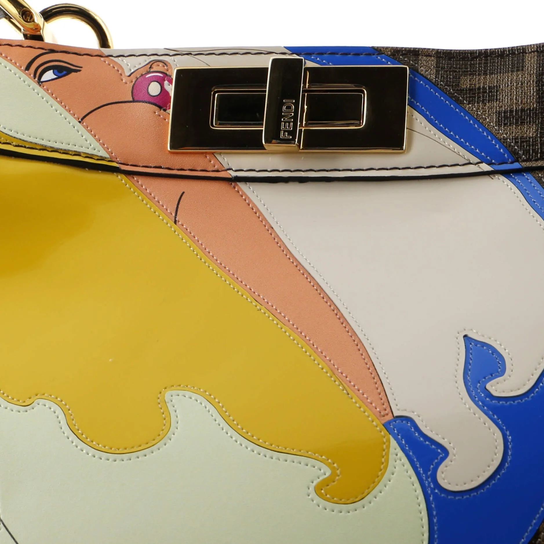 Antonio Lopez Peekaboo ISeeU Bag Zucca Coated Canvas with Printed Leather Inlay Medium