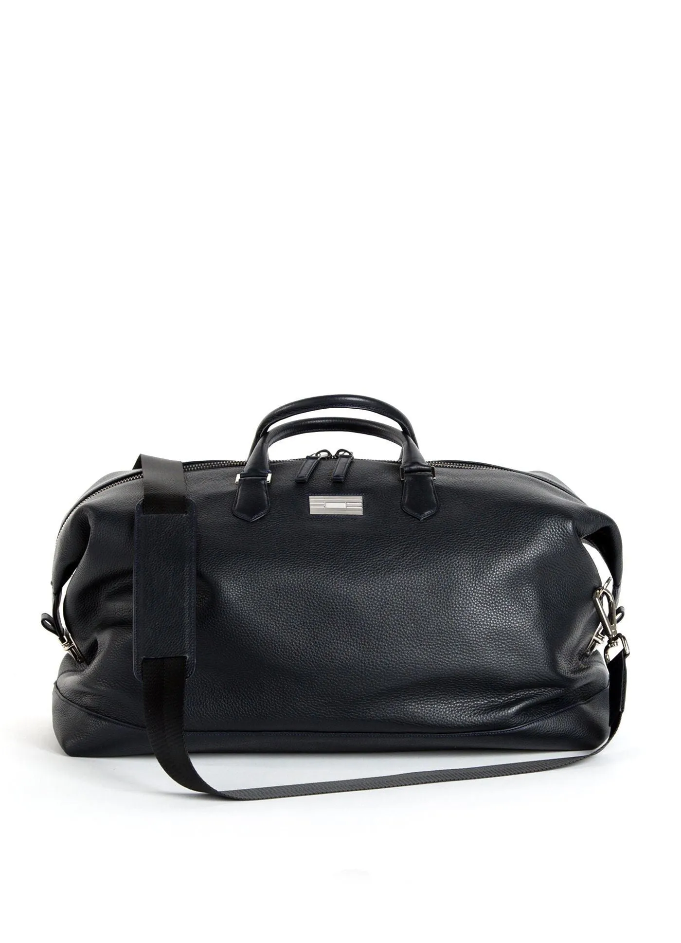 Aspen Travel Duffle Bag, Navy Leather