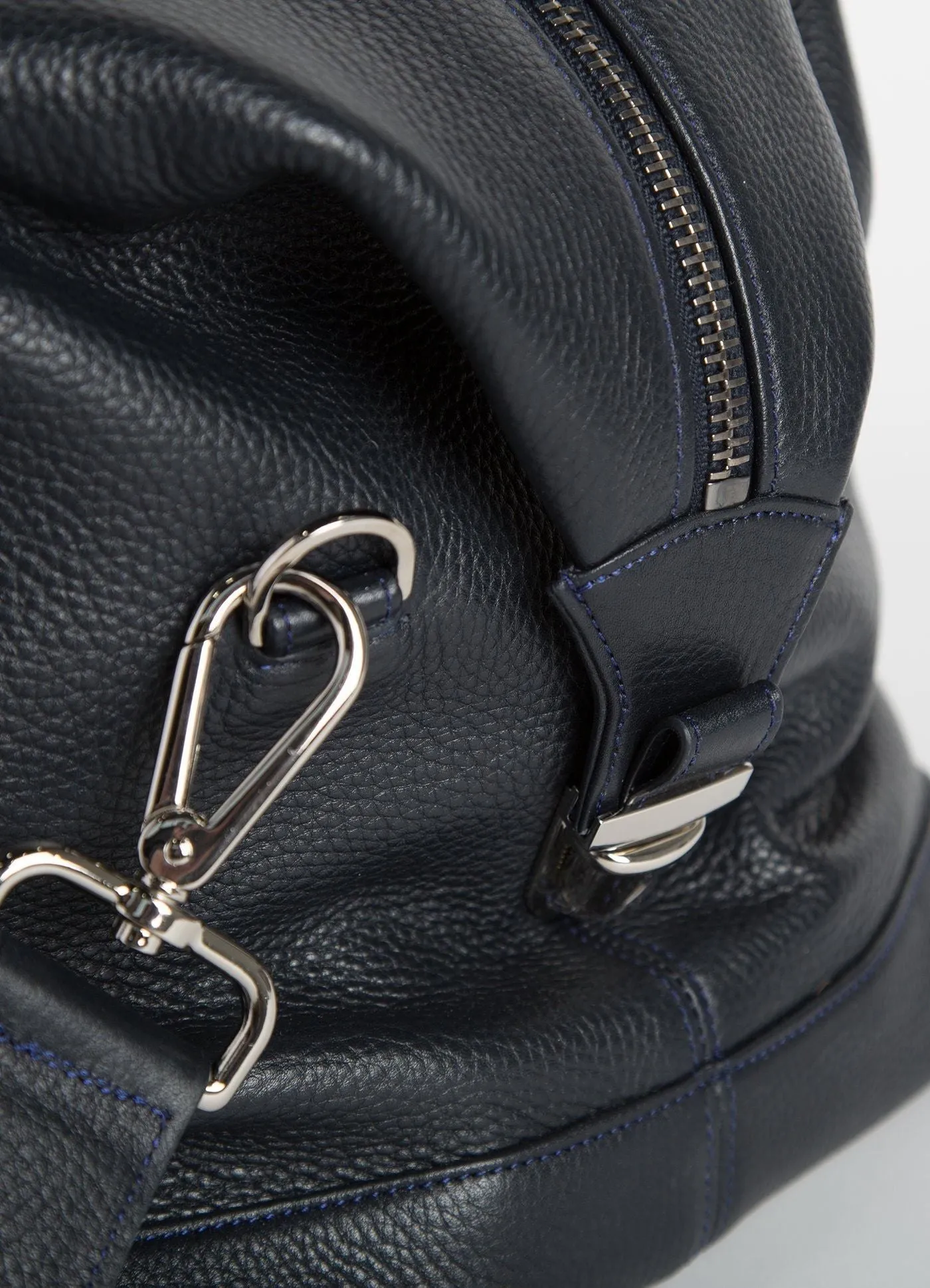 Aspen Travel Duffle Bag, Navy Leather