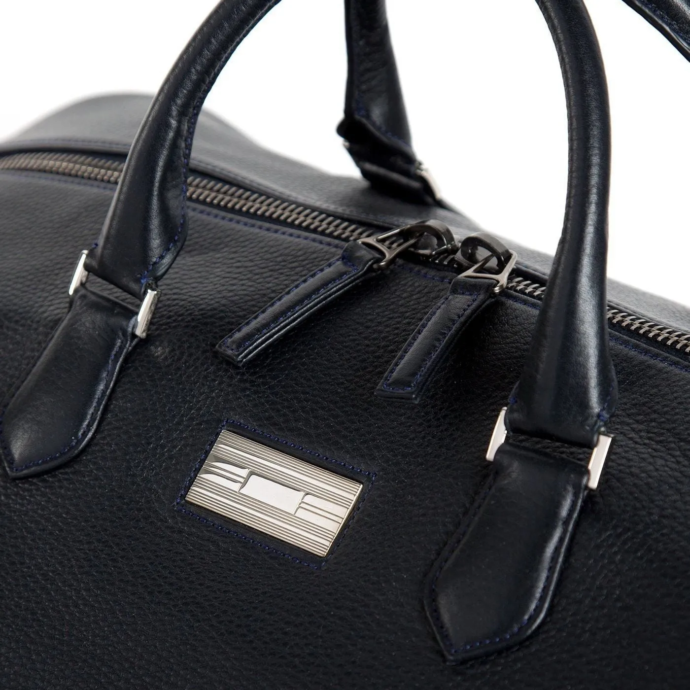 Aspen Travel Duffle Bag, Navy Leather