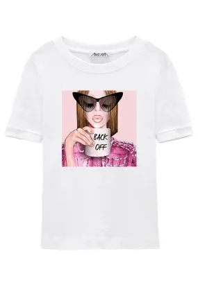 #BackOff - Pink White T-Shirt