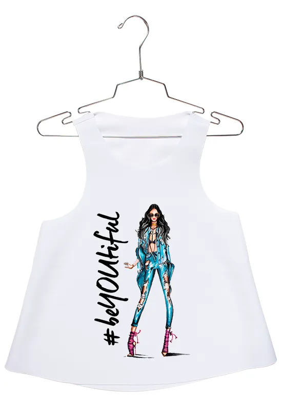 #BeYOUtiful - Brunette Denim Racerback