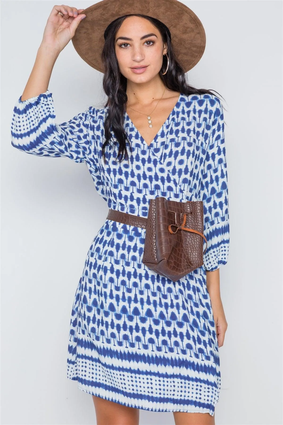 Brown Croc Effect Belt /4 Pieces