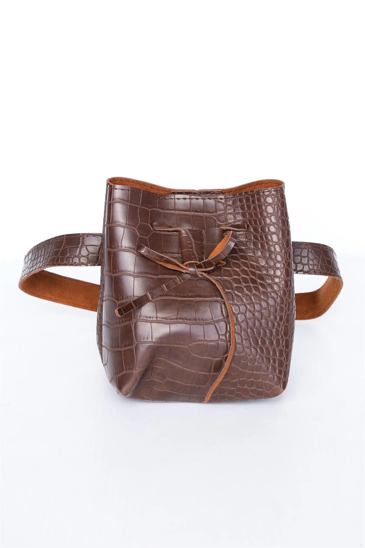 Brown Croc Effect Belt /4 Pieces