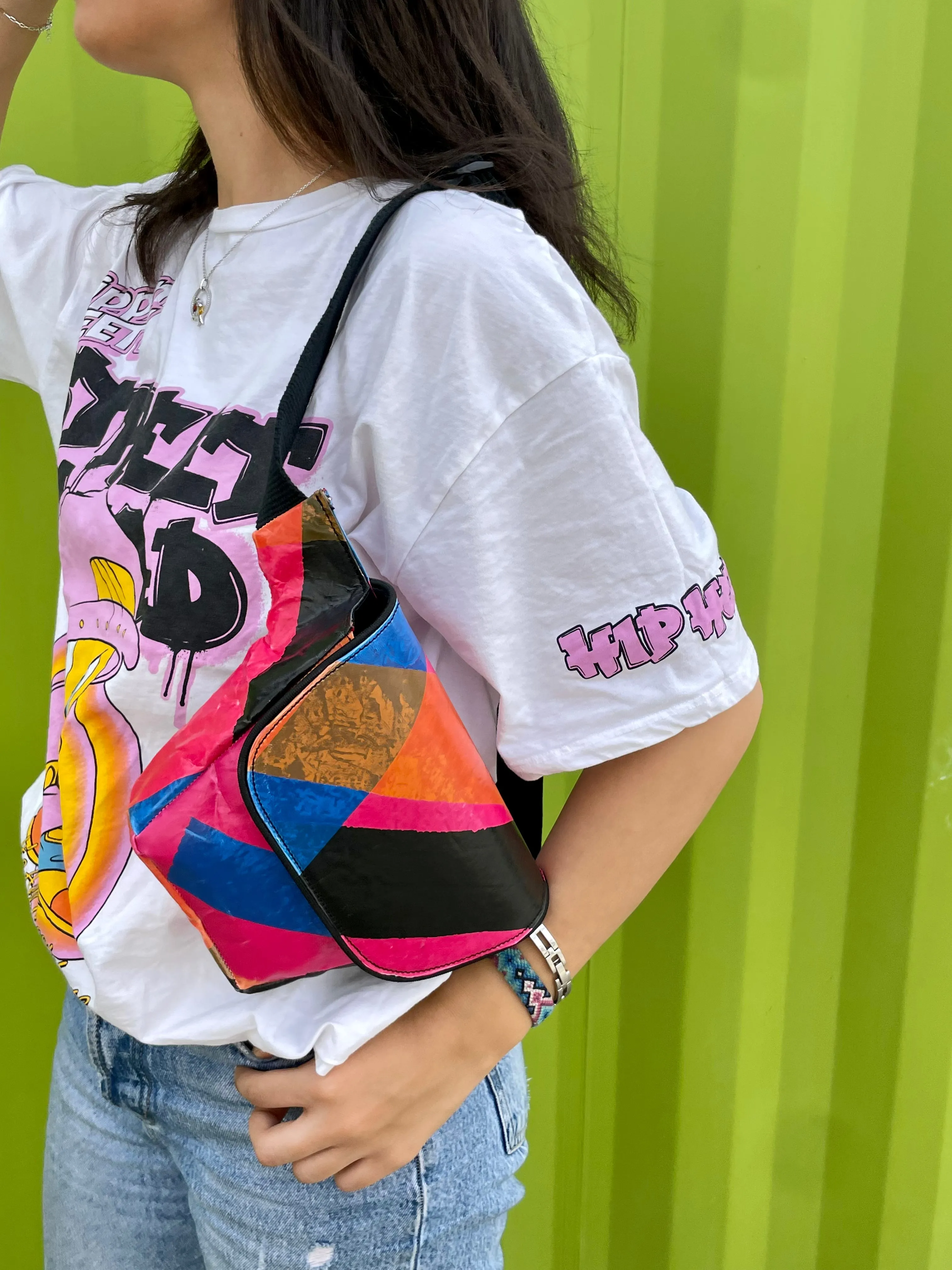 Candy Waist Bag - Purple Squares