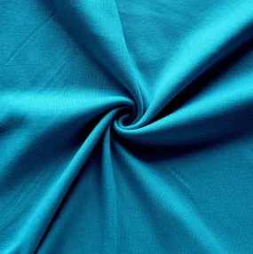Caribbean Blue Cotton Rib Knit Fabric