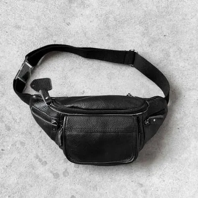 Casual Black MENS LEATHER FANNY PACK FOR MEN Cool BUMBAG Brown WAIST BAGS For Men