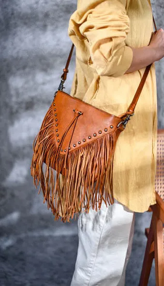Casual Womens Fringe Crossbody Purse Vintage Boho Bags