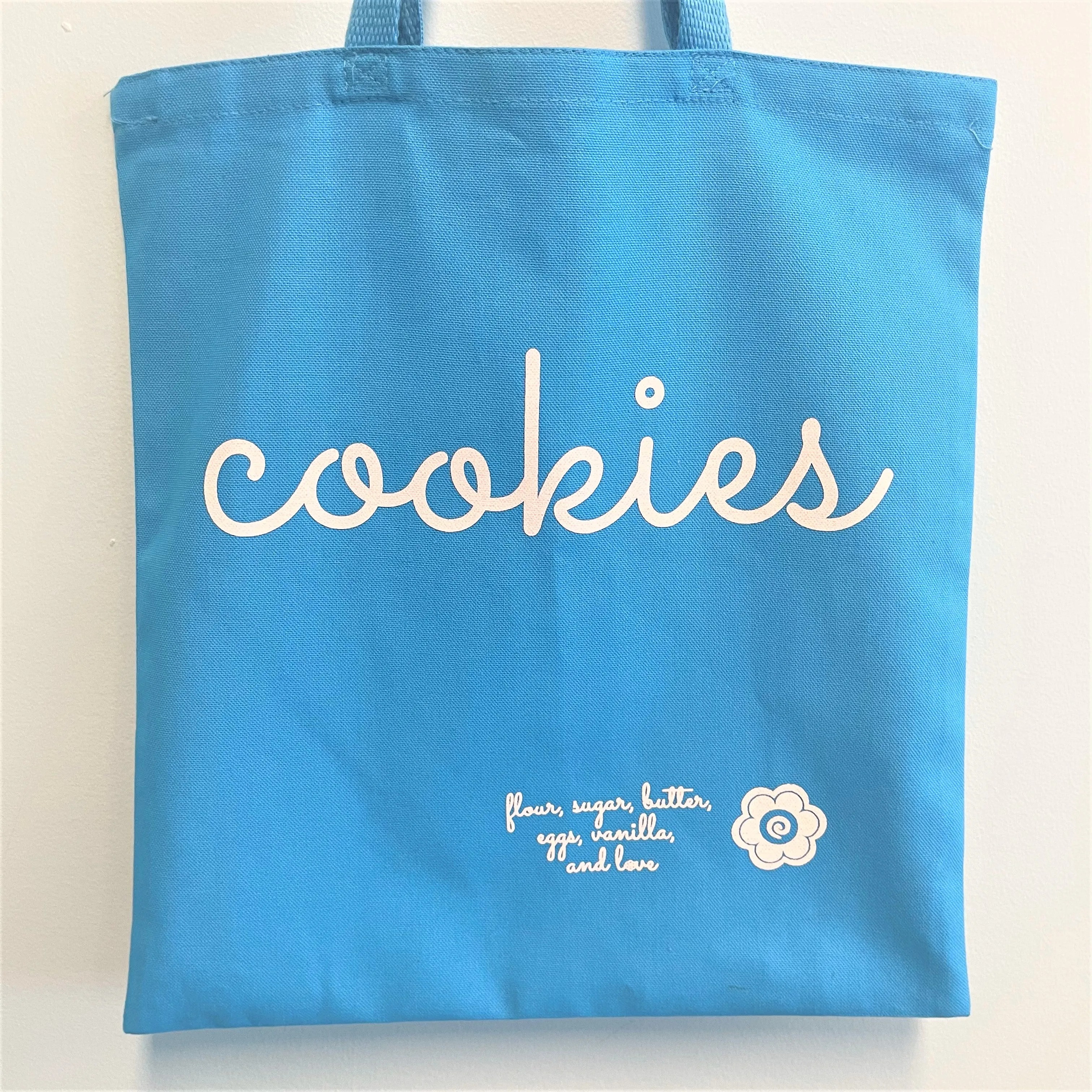 Cookies with Ingredients Turquoise Tote