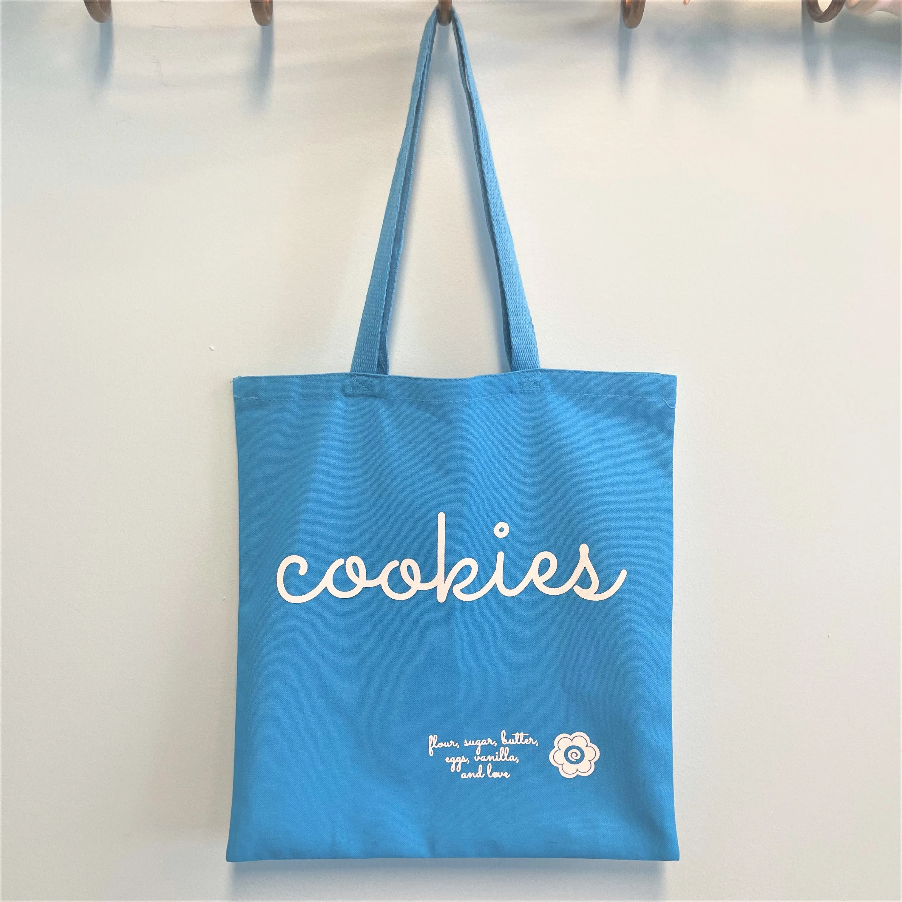 Cookies with Ingredients Turquoise Tote
