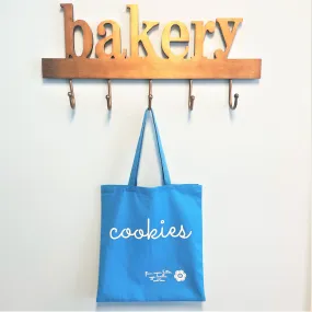 Cookies with Ingredients Turquoise Tote