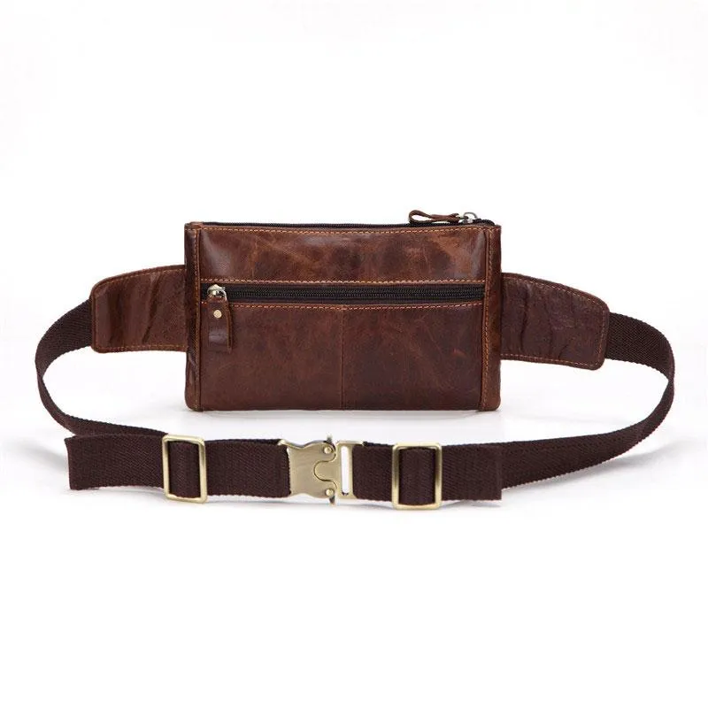 Cool and Retro Dark Brown and Brown LEATHER MENS FANNY PACK FOR MEN BUMBAG Vintage WAIST BAGS