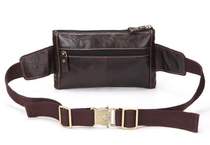 Cool and Retro Dark Brown and Brown LEATHER MENS FANNY PACK FOR MEN BUMBAG Vintage WAIST BAGS