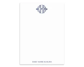 Elegant Monogrammed Notepad, Customized Notepad Personalized Gifts