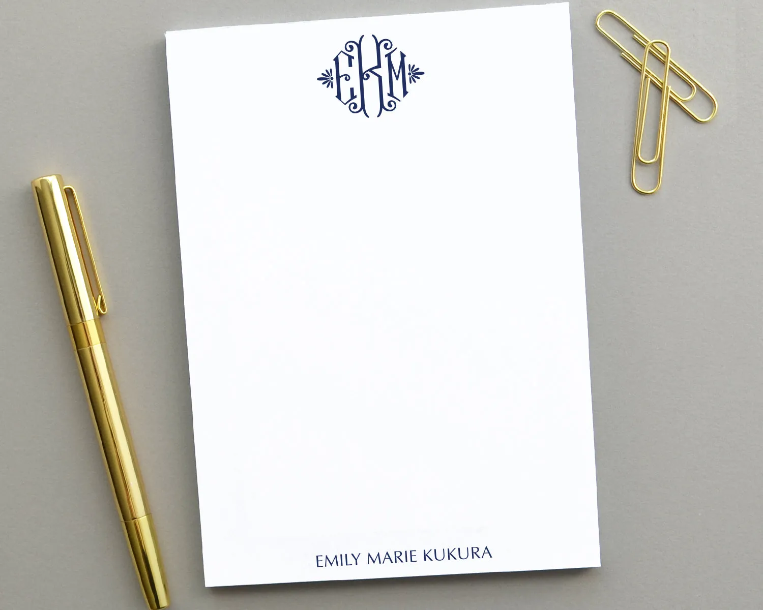 Elegant Monogrammed Notepad, Customized Notepad Personalized Gifts