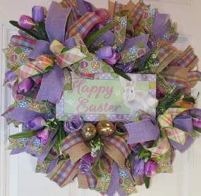 Elegant Tulip Easter Wreath