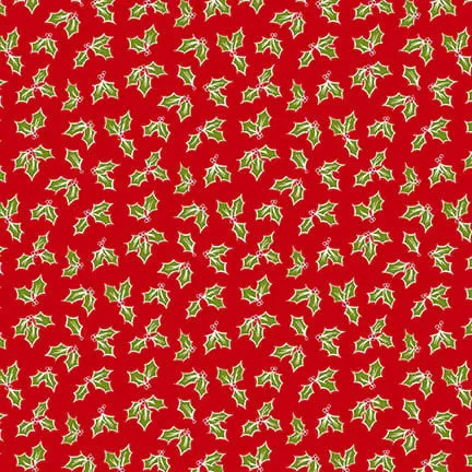 Fabric, My Childhood Christmas by Buttermilk Basin - Red Holly (by the yard)