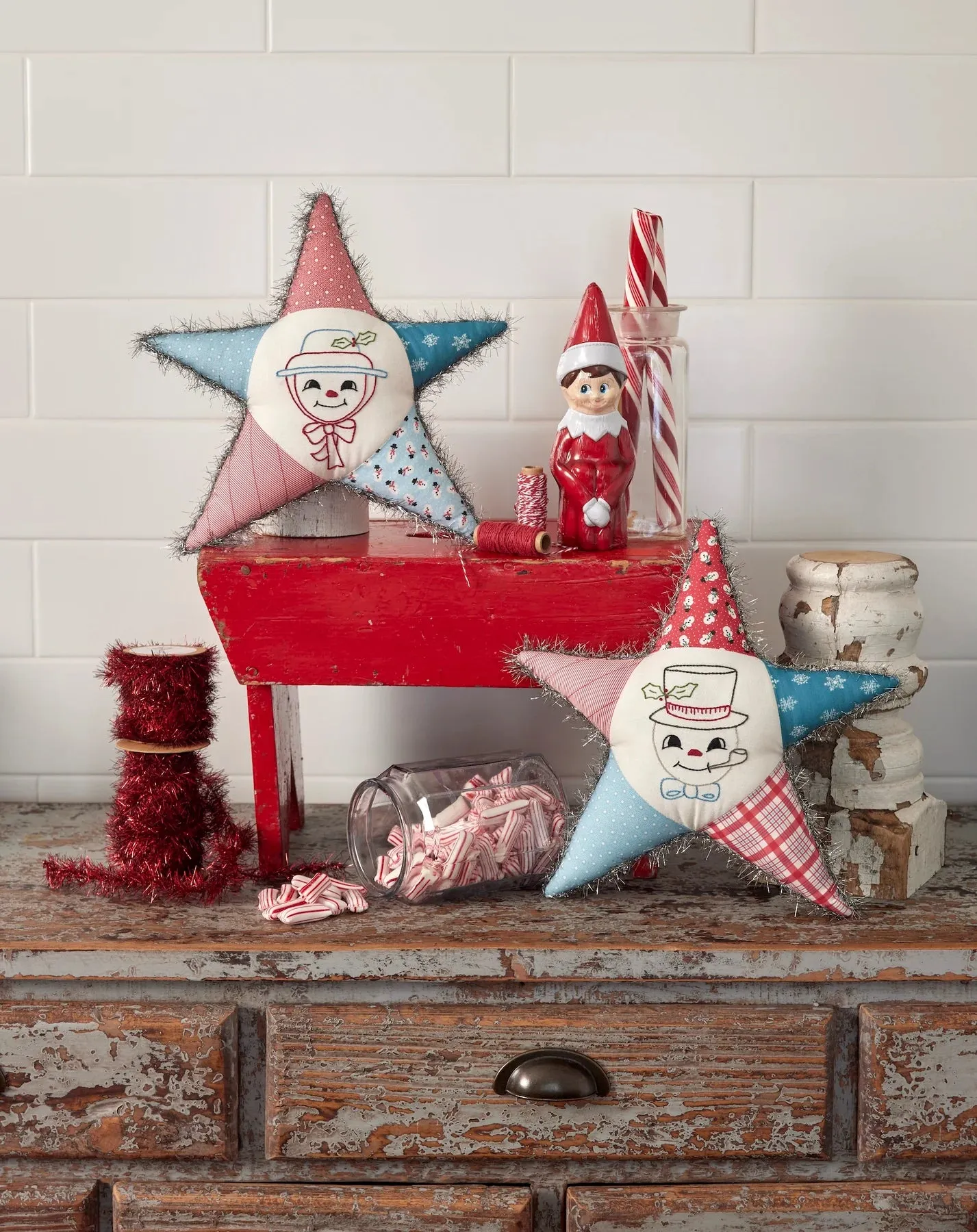 Fabric, Winter in Snowtown by Buttermilk Basin - Dark Blue Tossed Snowmen (by the yard)
