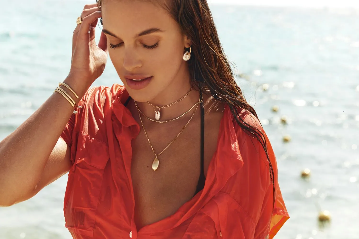 Fairley Valencia Pearl Drops - Gold