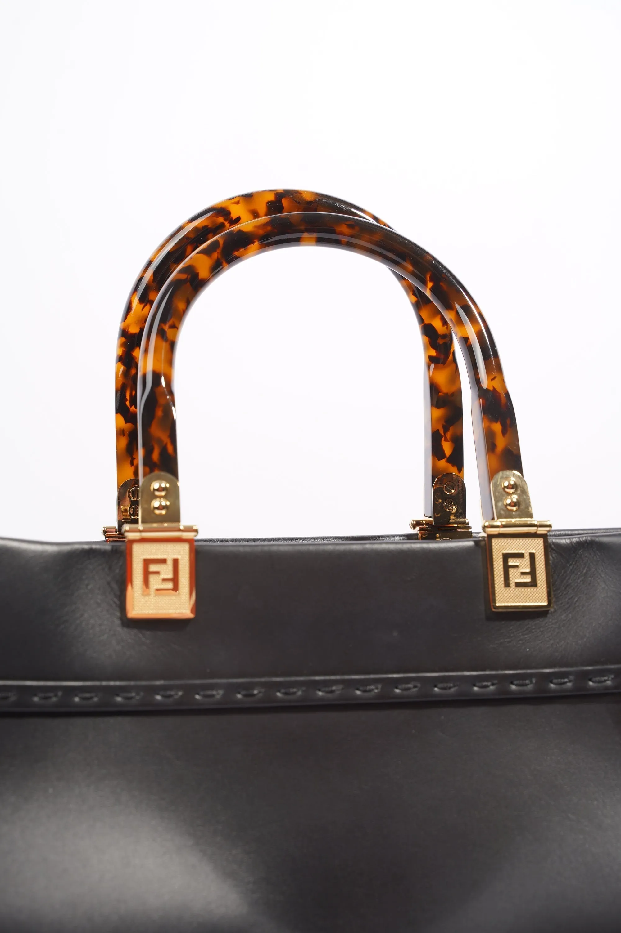 Fendi Womens Sunshine Shopping Bag Black Medium