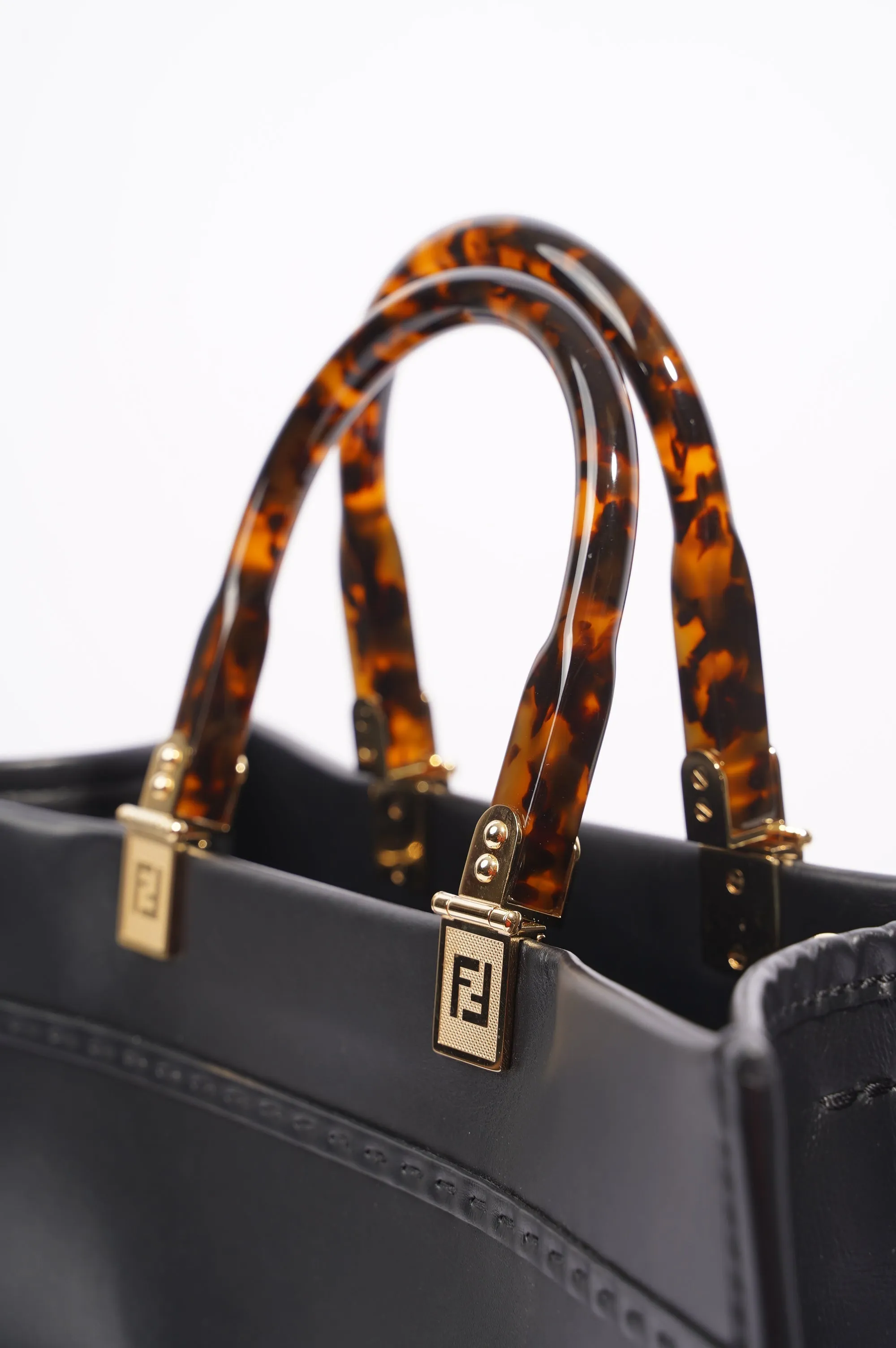 Fendi Womens Sunshine Shopping Bag Black Medium