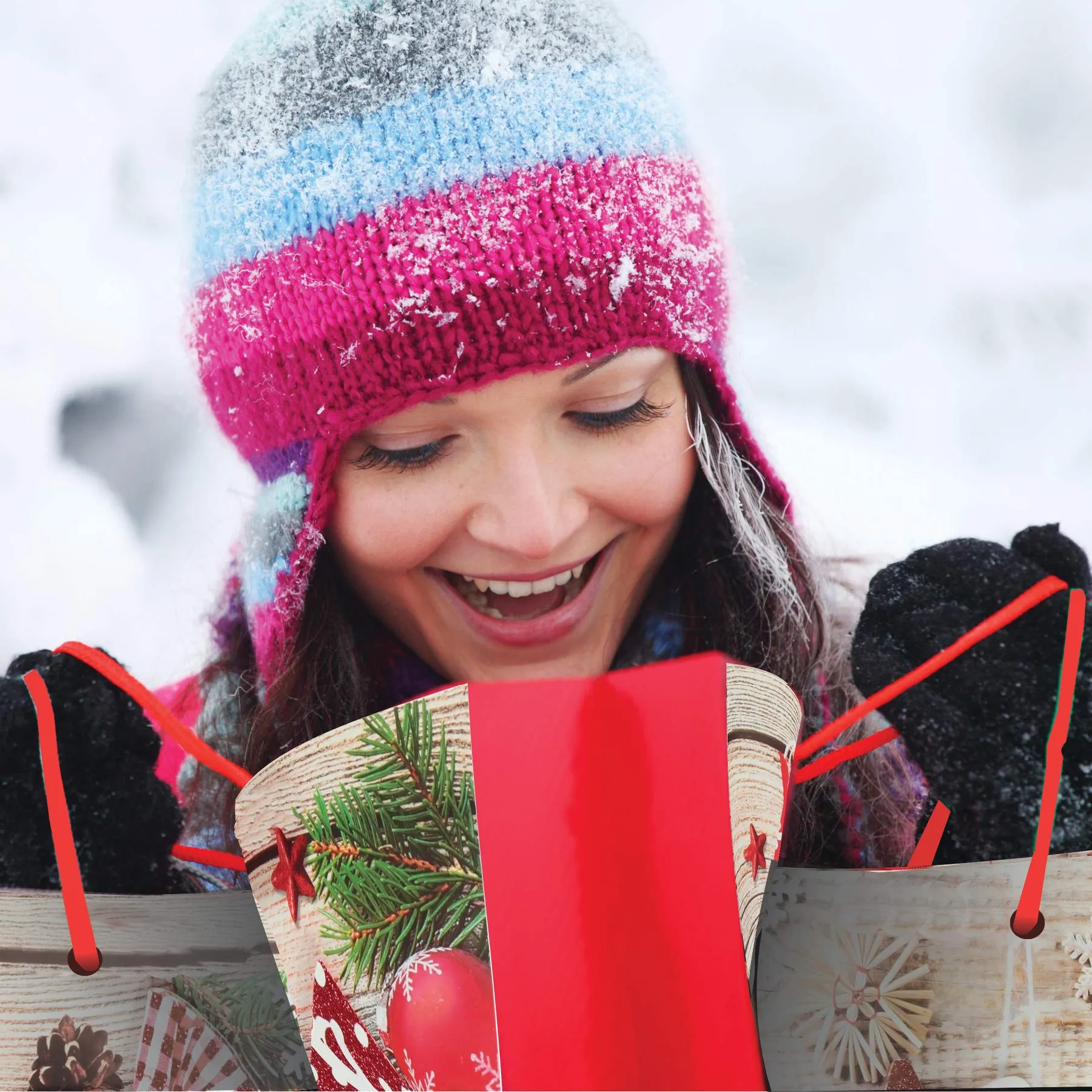 Gift Bags for Christmas - Quality Xmas Gift Bags for Gift Giving - Bulk Mega Pack of 12