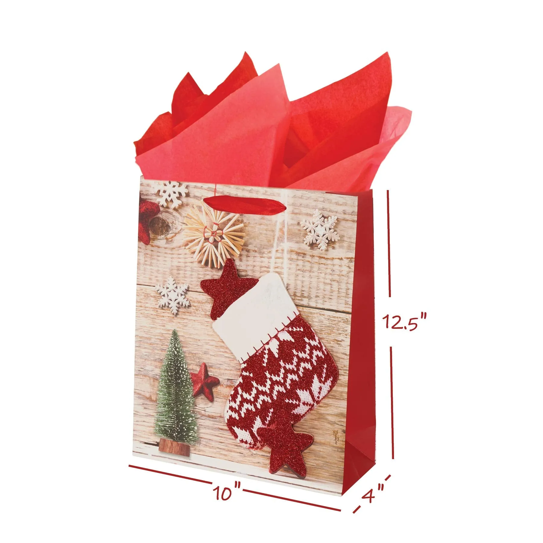 Gift Bags for Christmas - Quality Xmas Gift Bags for Gift Giving - Bulk Mega Pack of 12