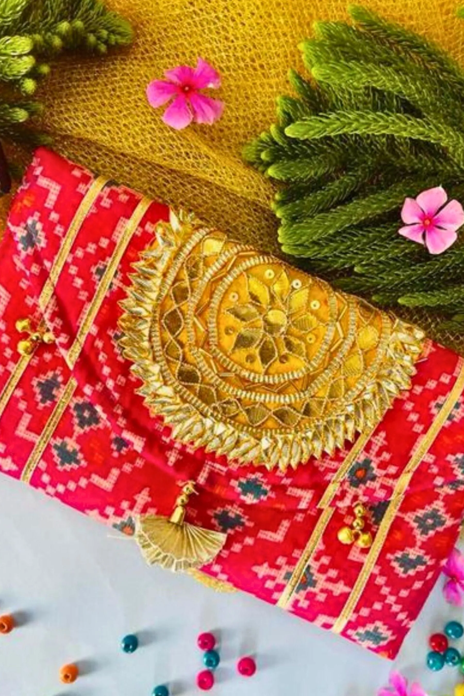 Hand-Embroidered Fabric Clutch Bag: Traditional for Special Festivities