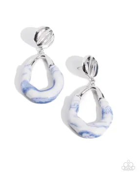 High-Sheen Swirls - Blue Earrings