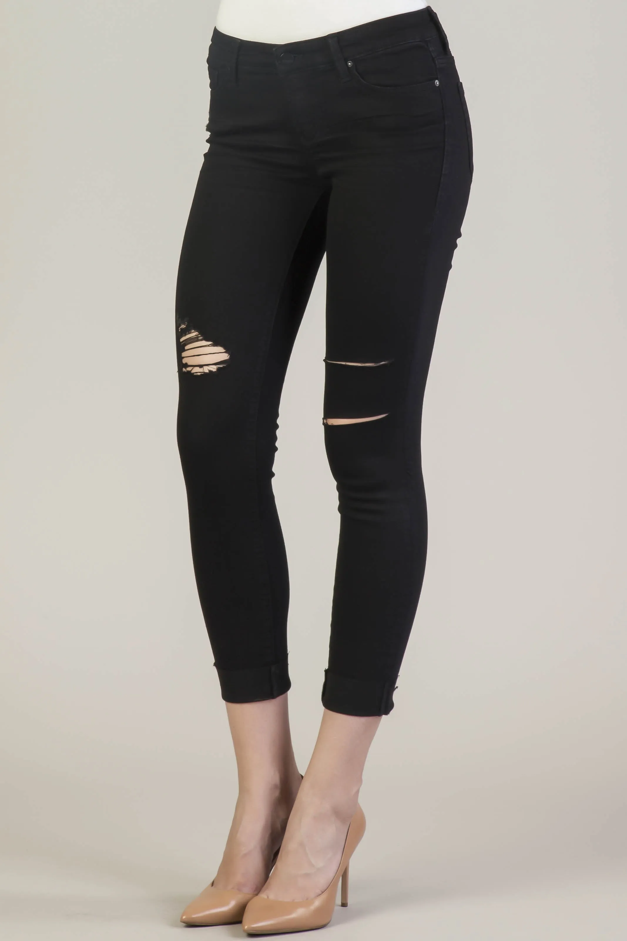 Joyrich Ankle Distressed Skinny - Black
