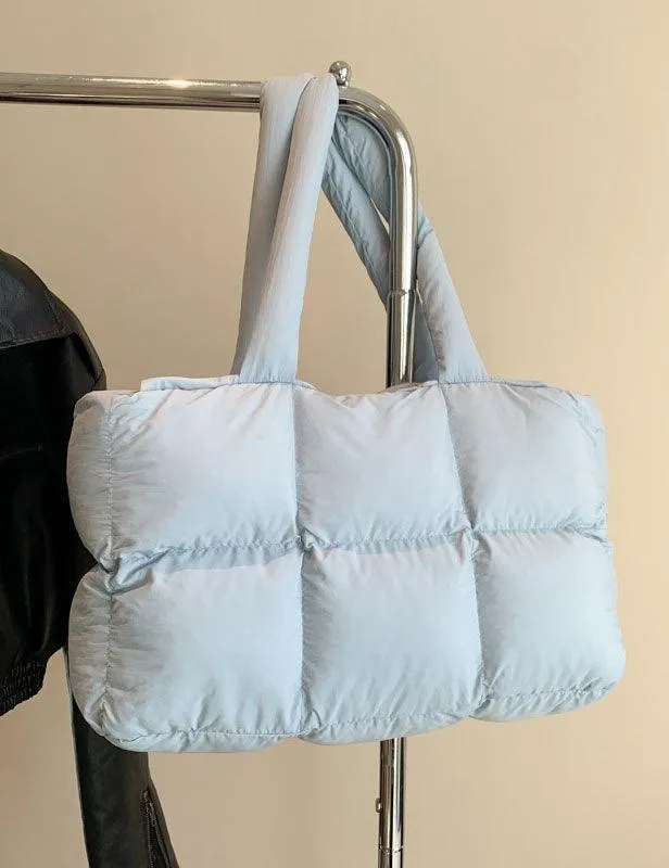 Ladies Puff Solid Color Padded Cloud Tote Bag SKAB4134