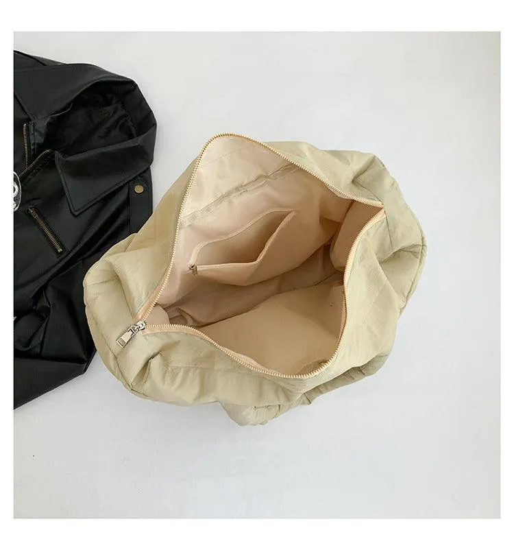 Ladies Puff Solid Color Padded Cloud Tote Bag SKAB4134