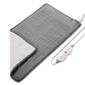 Large 12" x 24" Size Heating Pad with 3 Heat Settings and 2 Hour Auto shut off, Gray