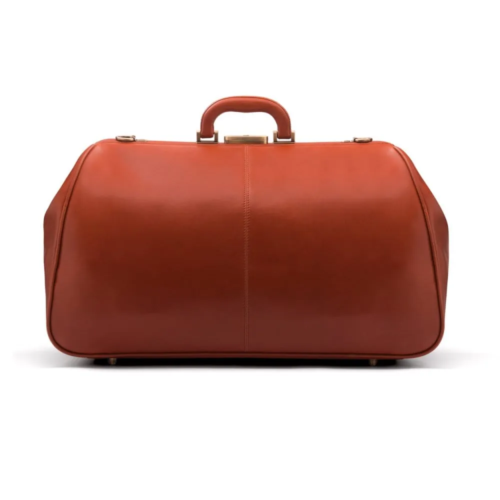 Large Leather Gladstone Holdall - Light Tan