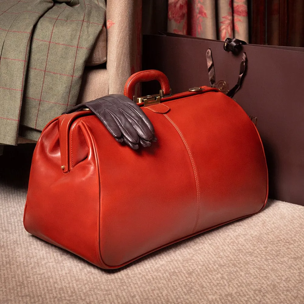 Large Leather Gladstone Holdall - Light Tan