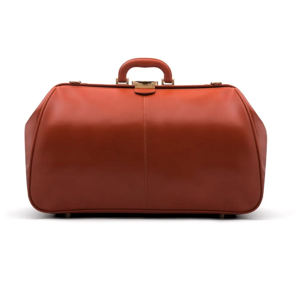 Large Leather Gladstone Holdall - Light Tan