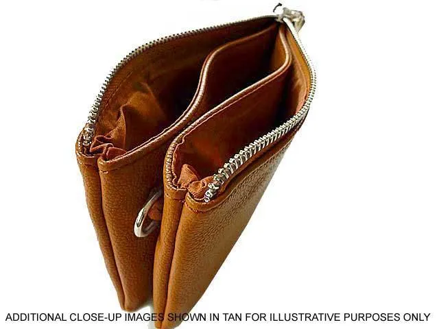 LARGE MULTI-COMPARTMENT CROSS-BODY PURSE BAG WITH WRIST AND LONG STRAPS - ORANGE