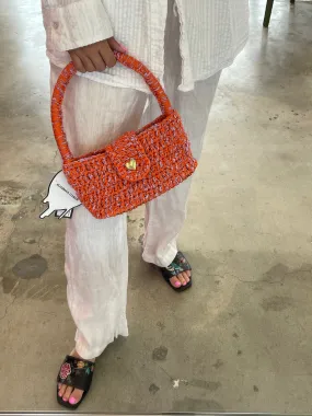 Marco Rambaldi - Knitwear Baguette Bag: Orange