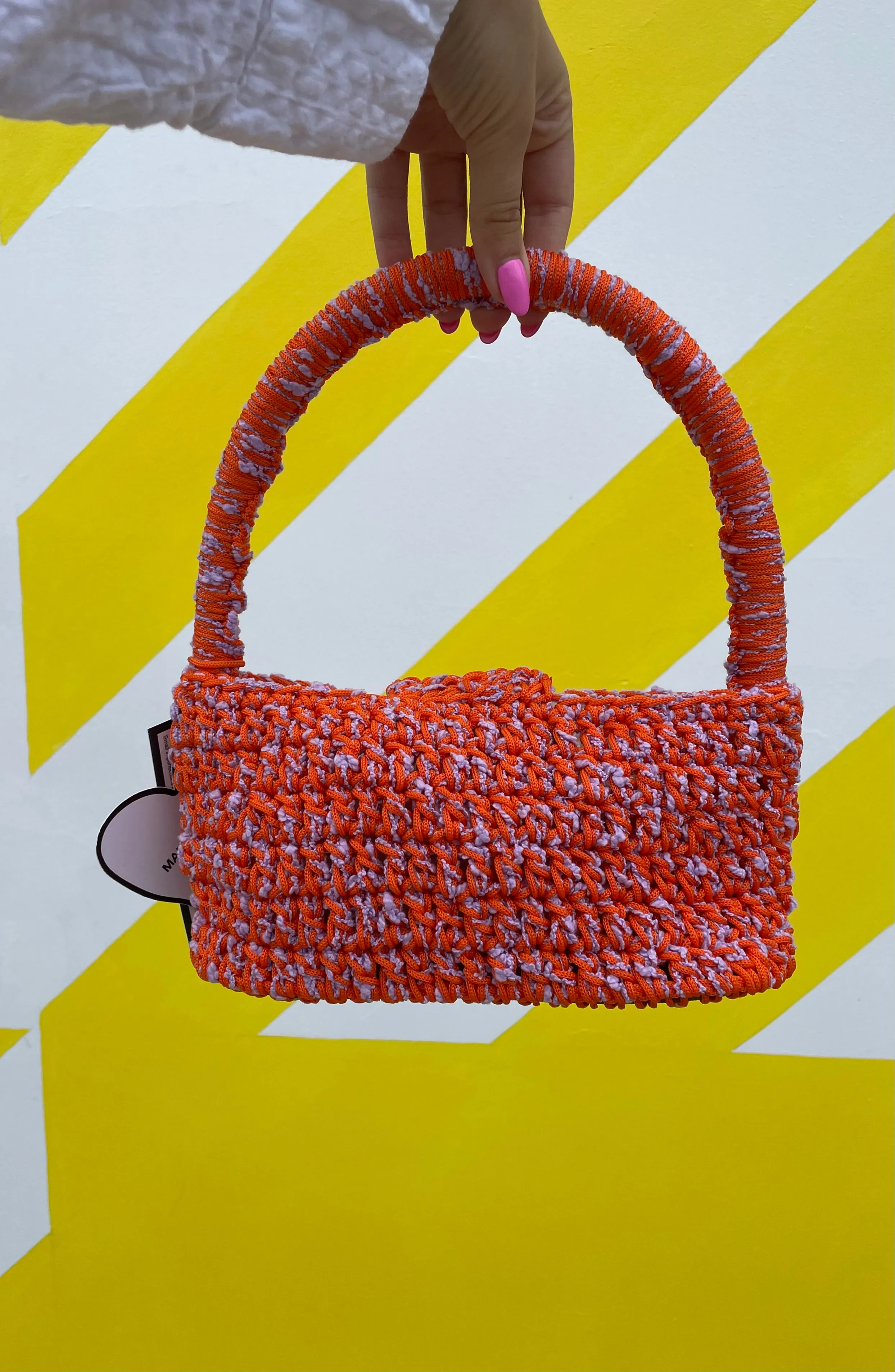 Marco Rambaldi - Knitwear Baguette Bag: Orange