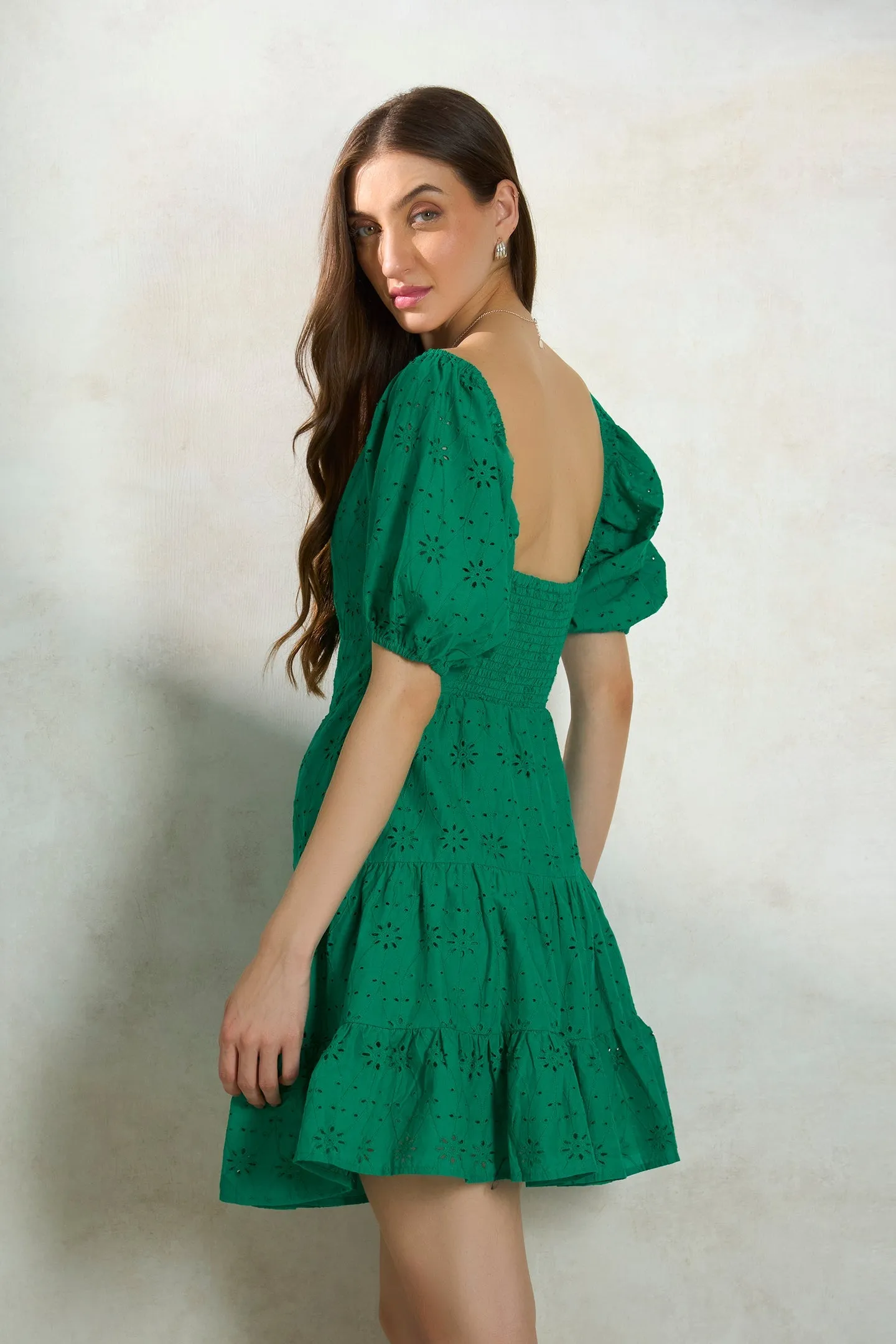 Mona|Schiffli Cotton Dress