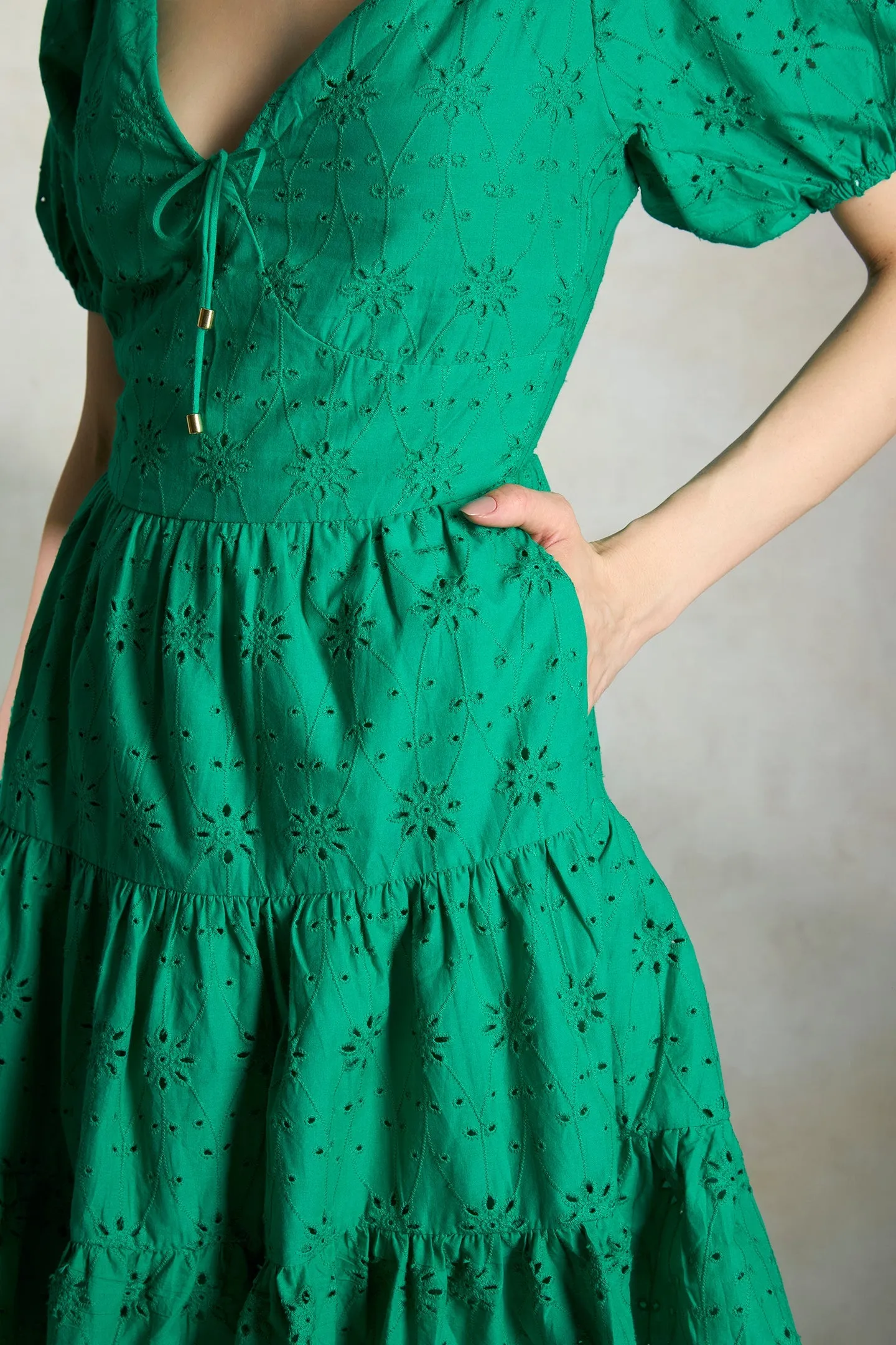 Mona|Schiffli Cotton Dress