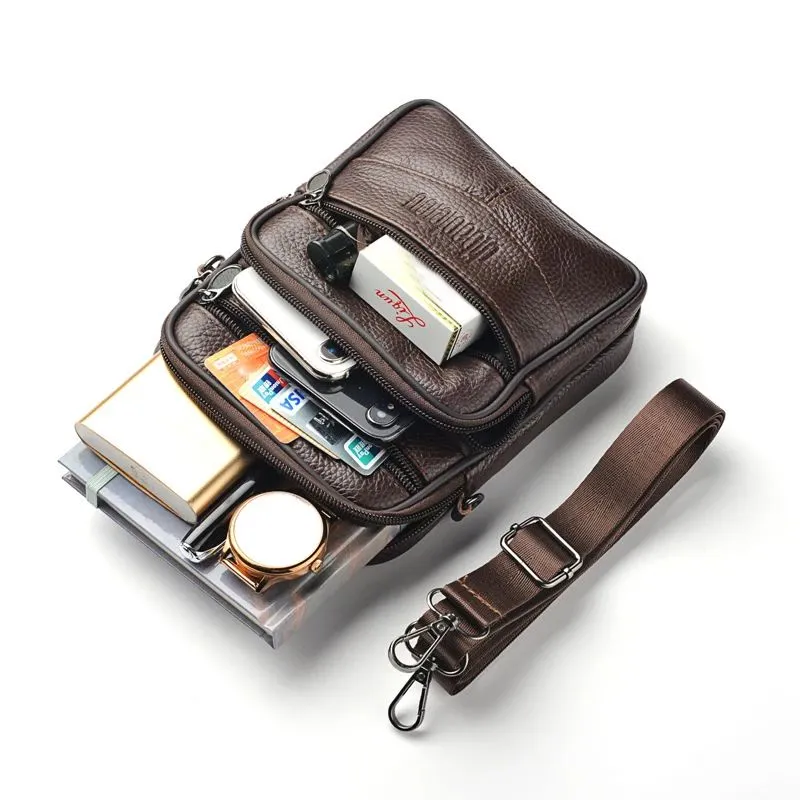 Multifunctional shoulder and belt bag in PU