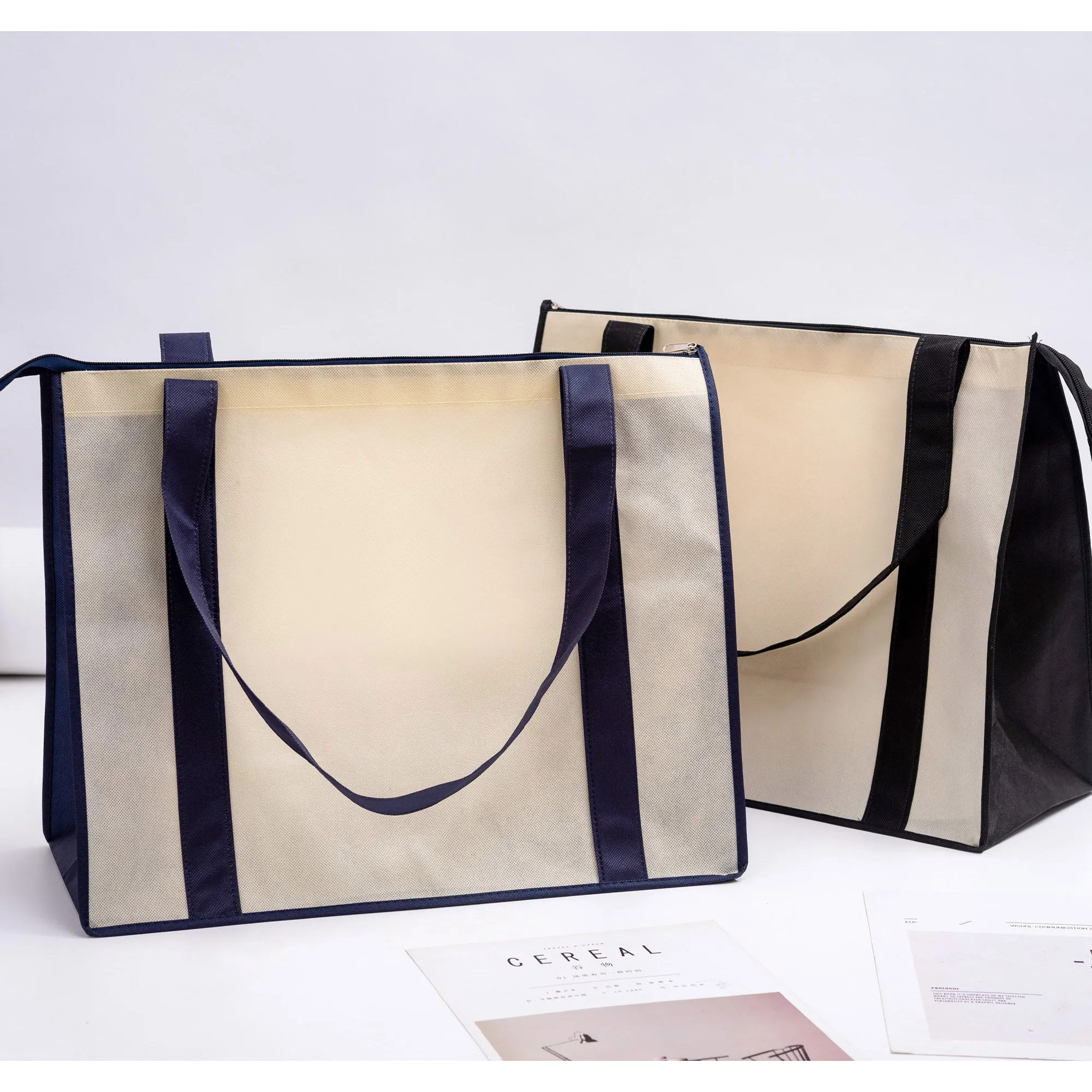 Non Woven Large Zipped Shopping Bag NWB017