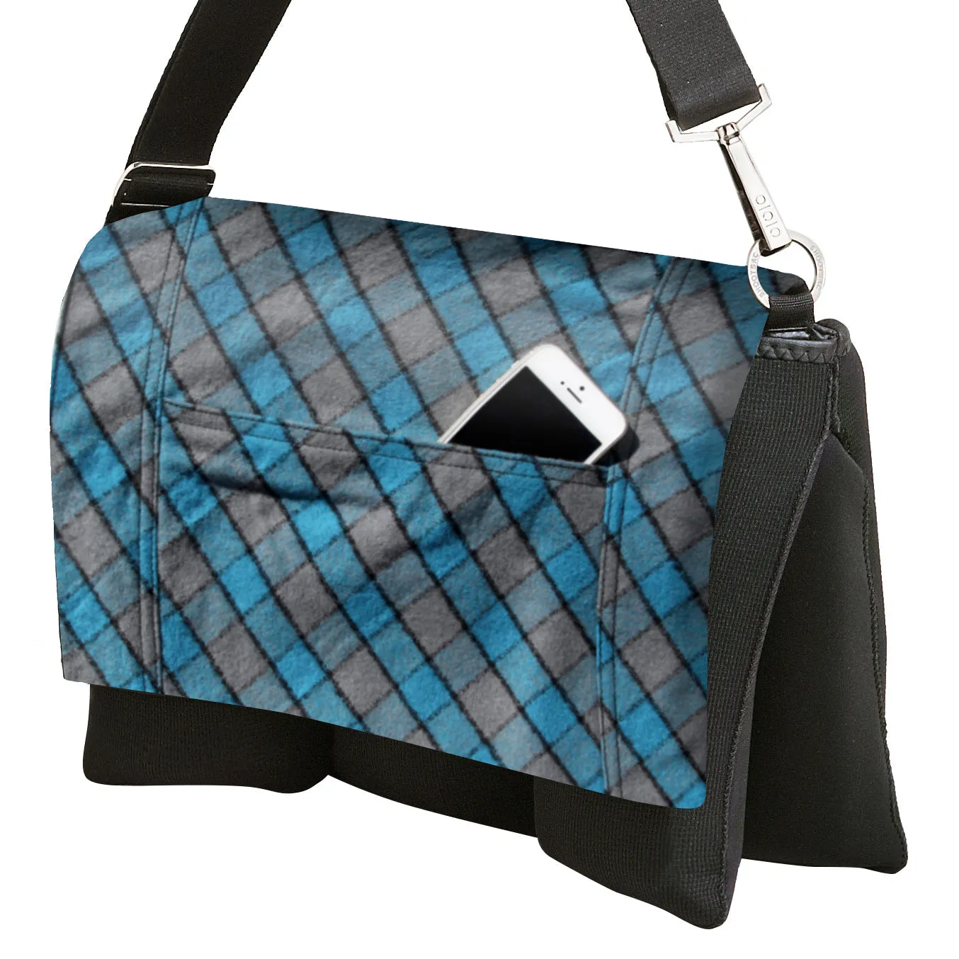 Pocket Cover Blue Square Plaid
