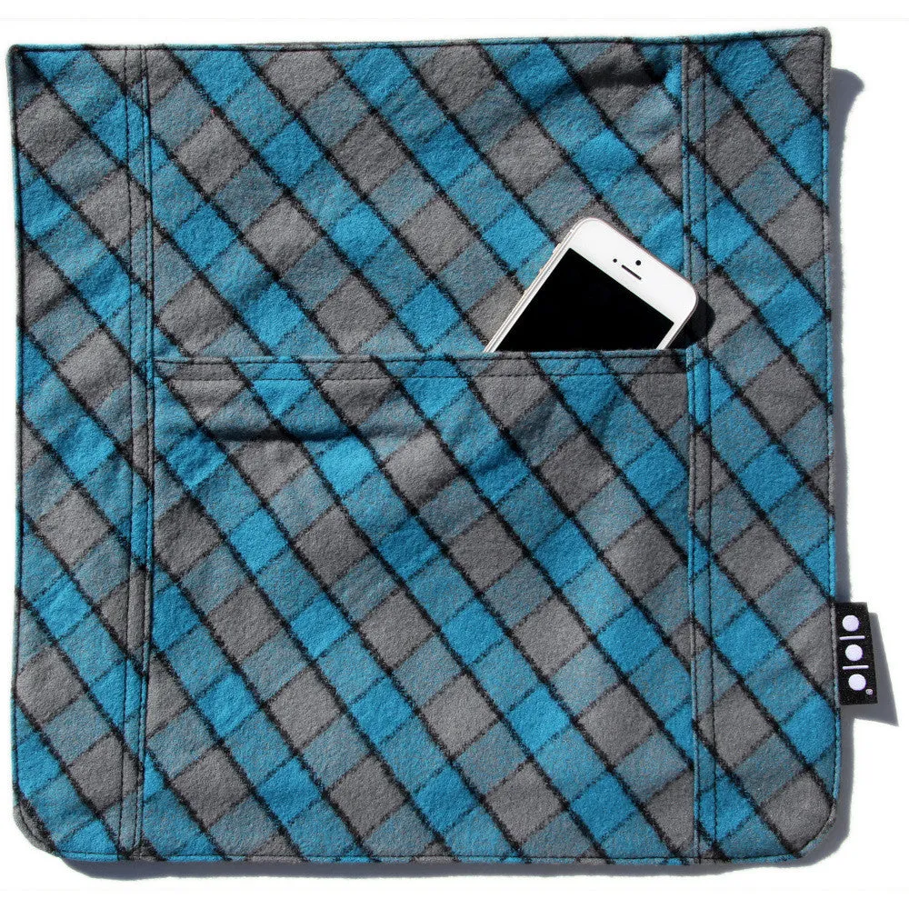 Pocket Cover Blue Square Plaid